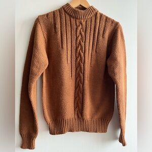 Vintage Warm Brown Knit Sweater Size Medium